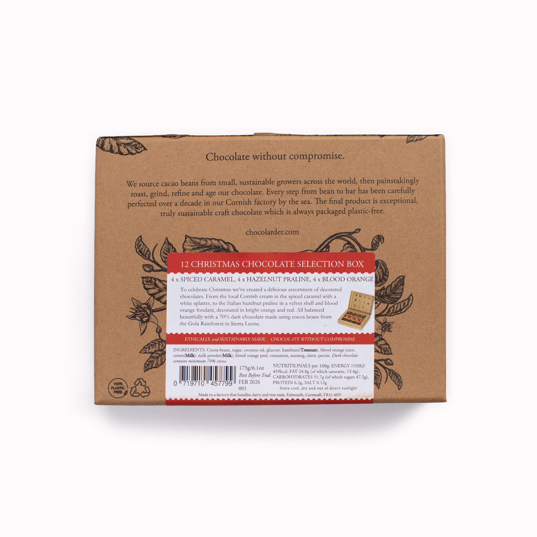 This assorted box contains three unique chocolate flavours, crafted in small batches by Chocolarder.