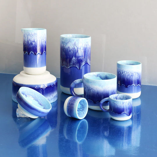 The Dolphin Blue is handmade in Denmark - meaning glaze colour and finish will never be exactly the same on any two items, but this is absolutely a part of their unique appeal.