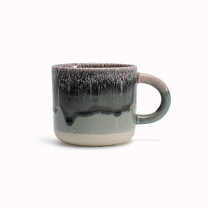 Punk Blonde, A grey over pink heavily glazed, Japanese inspired ceramic mug from Studio Arhoj. The Chug Mug features their trademark thick, hand poured coloured glaze which means that each mug is unique.