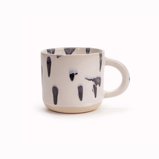 Chug Mug | Ceramic Drip Glazed Mug | Monochrome