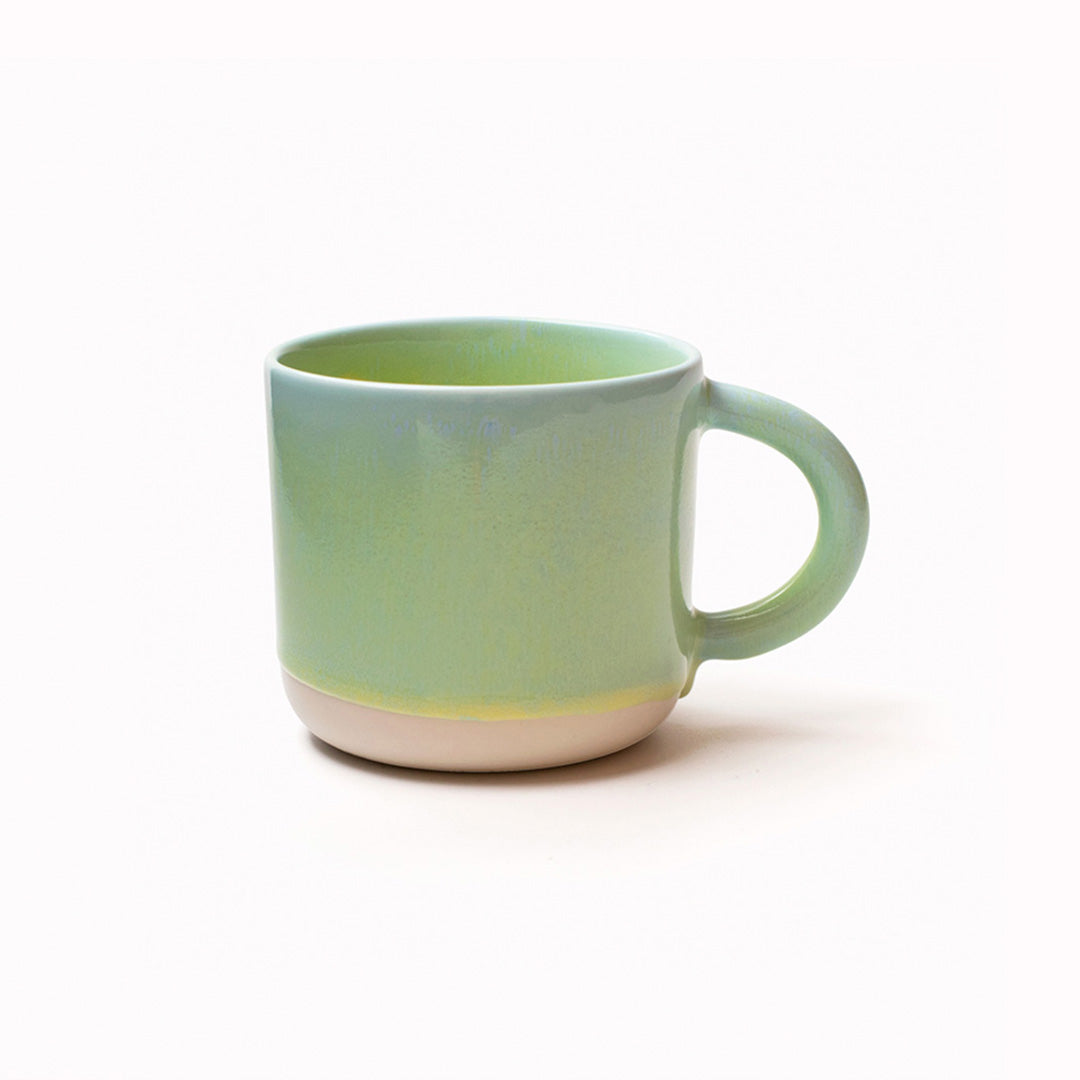 Spring Leaf, heavy glazed, Japanese inspired ceramic mug from Studio Arhoj. The Chug Mug features their trademark thick, hand poured coloured glaze which means that each mug is unique.