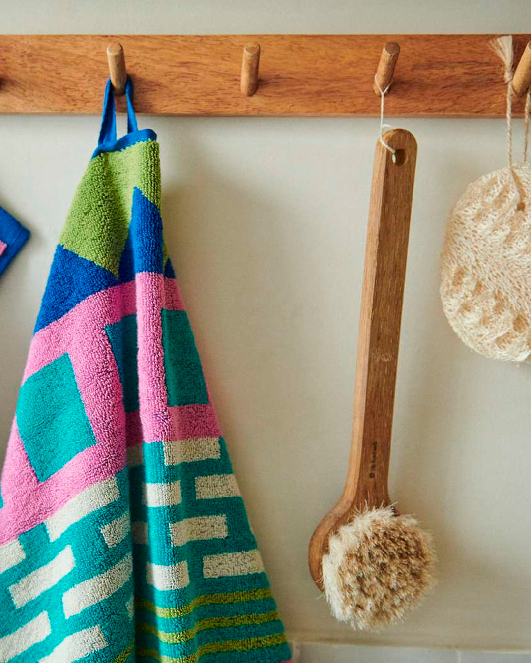 The Circus Collection of Towels from Donna Wilson is a vibrant colour filled graphic illustration inspired by the magic of the big top.