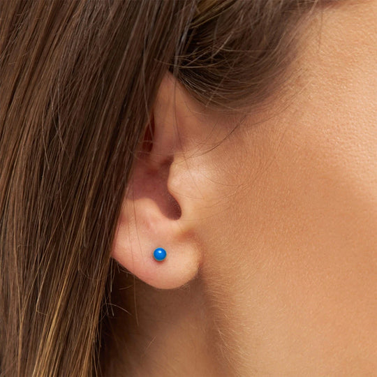 Colour Ball | Single Stud Earring | 18ct Gold Plate | 5 Colours