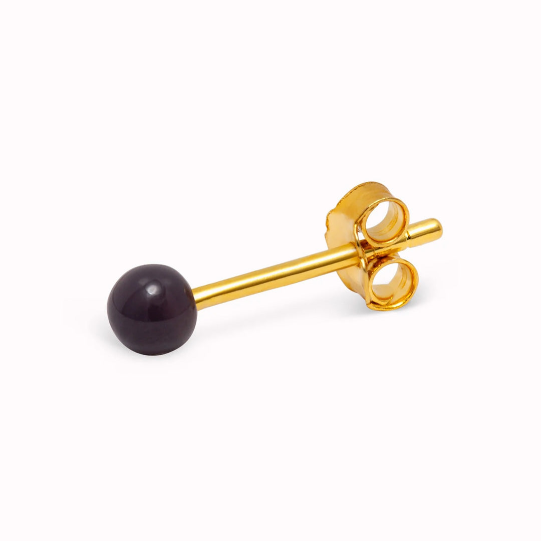 Colour Ball | Single Stud Earring | 18ct Gold Plate | 5 Colours