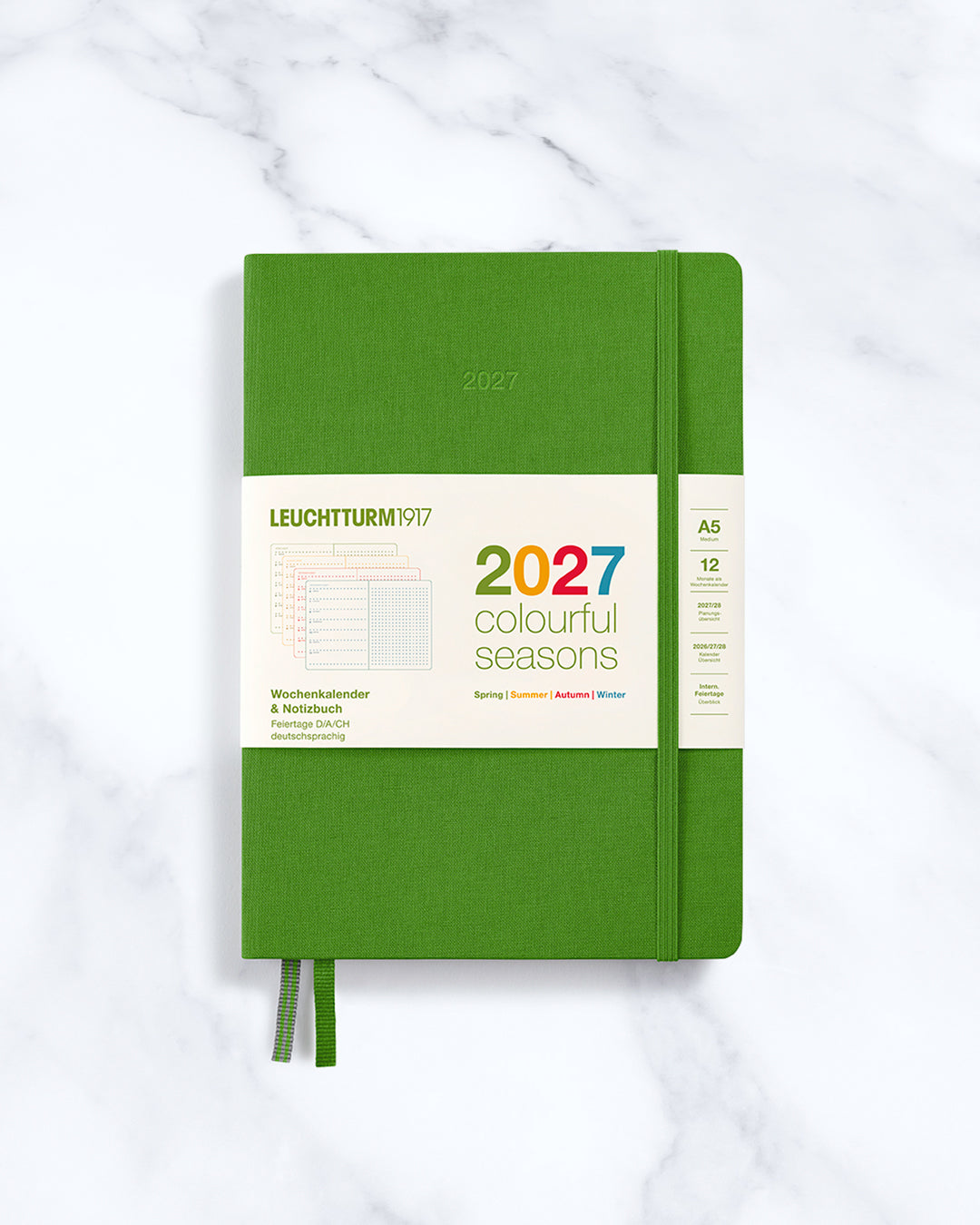 Part of the limited Colourful Seasons collection, each section of the planner changes with the year, using seasonal colours that reflect spring, summer, autumn and winter.