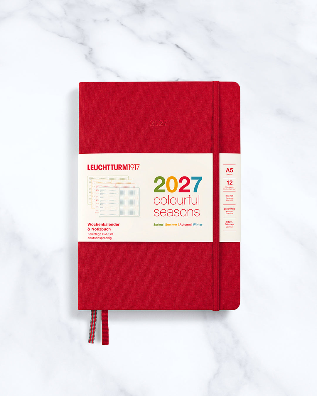 Part of the limited Colourful Seasons collection, each section of the planner changes with the year, using seasonal colours that reflect spring, summer, autumn and winter.