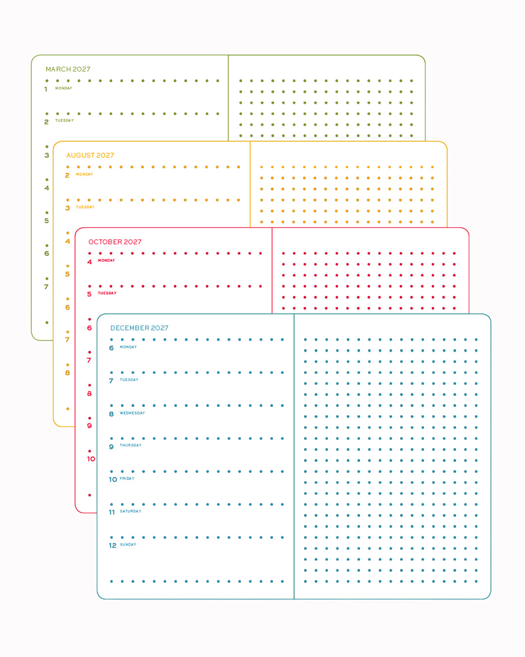 Medium Weekly Planner+Notebook | 2027 | Colourful Seasons