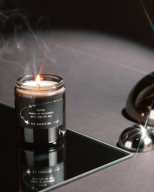 P.F. Candle Co regularly release seasonal candles alongside their core line-up and their 2026 Celestial edition candle line up is presented in smoky grey glass jars with black and silver labels.&nbsp;