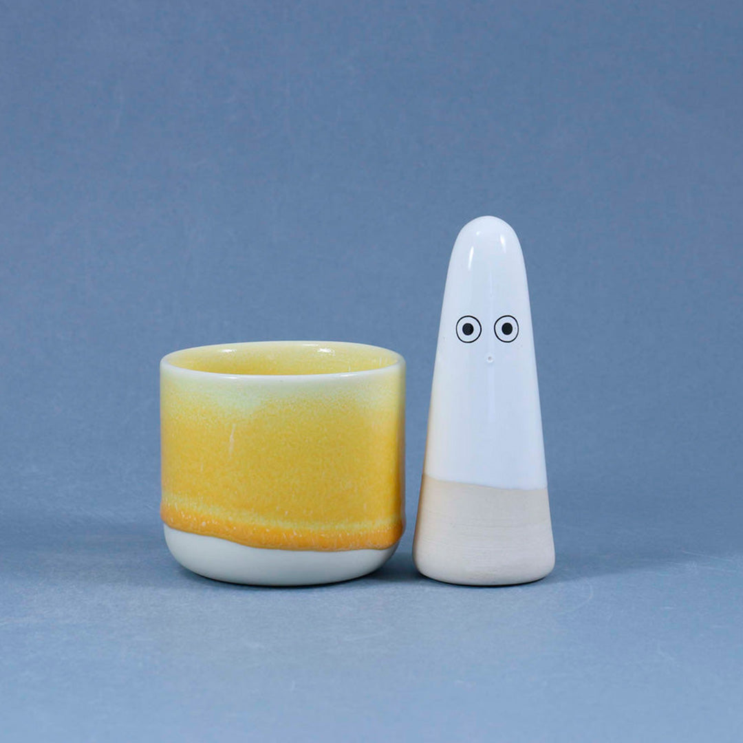 Sip Cup | Ceramic Drip Glazed Cup | Cornflower