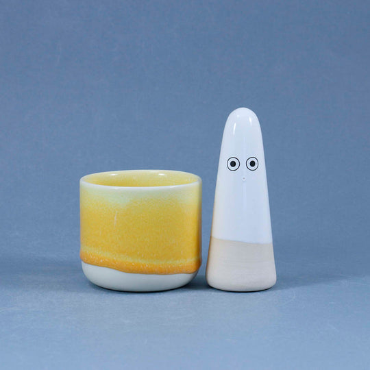 Sip Cup | Ceramic Drip Glazed Cup | Cornflower