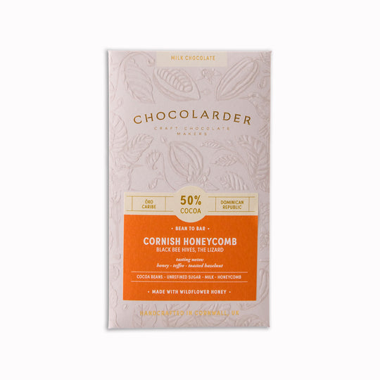 Creamy 50% milk chocolate folded with crisp, golden honeycomb made from real Cornish wildflower honey. 