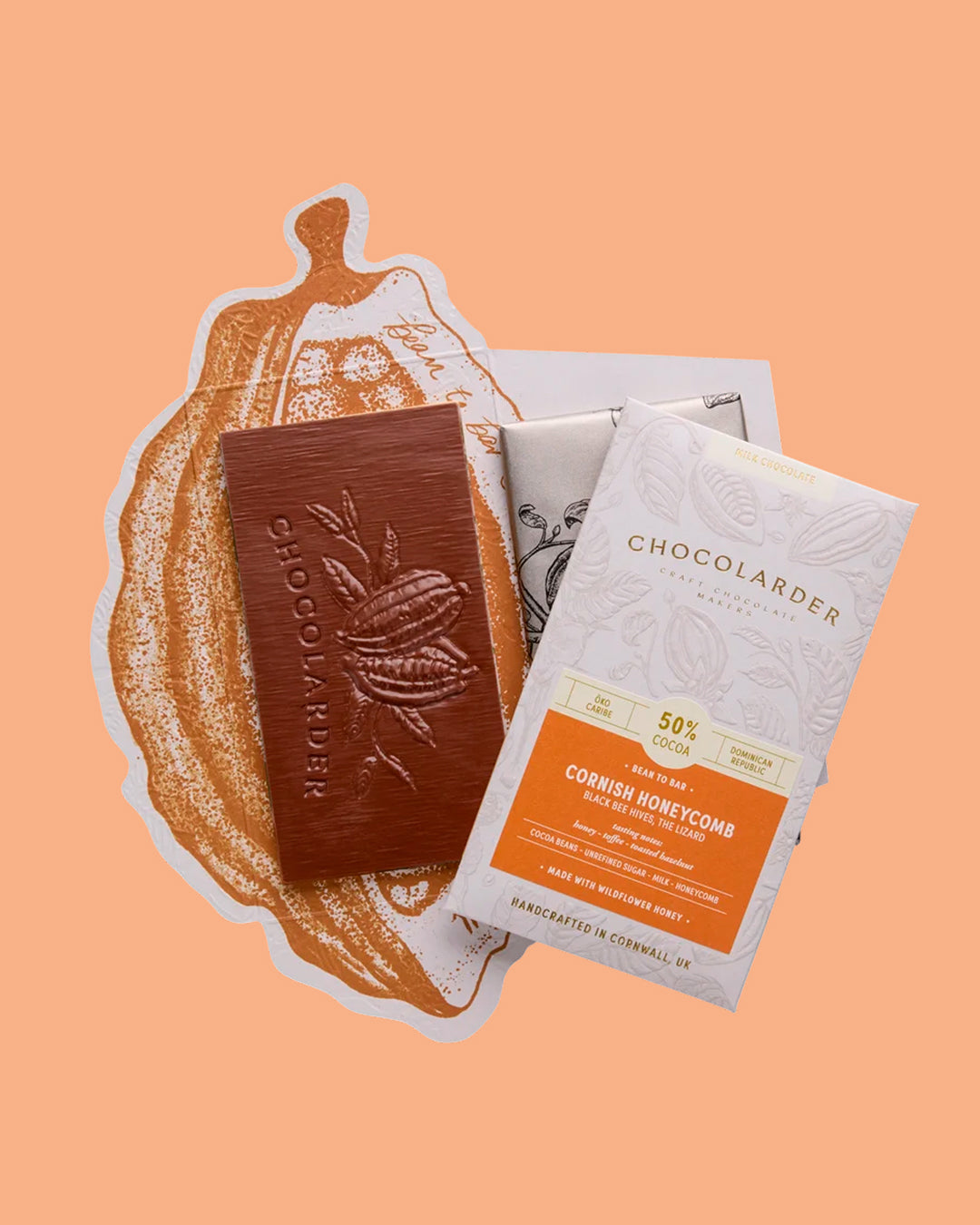 Creamy 50% milk chocolate folded with crisp, golden honeycomb made from real Cornish wildflower honey. 
