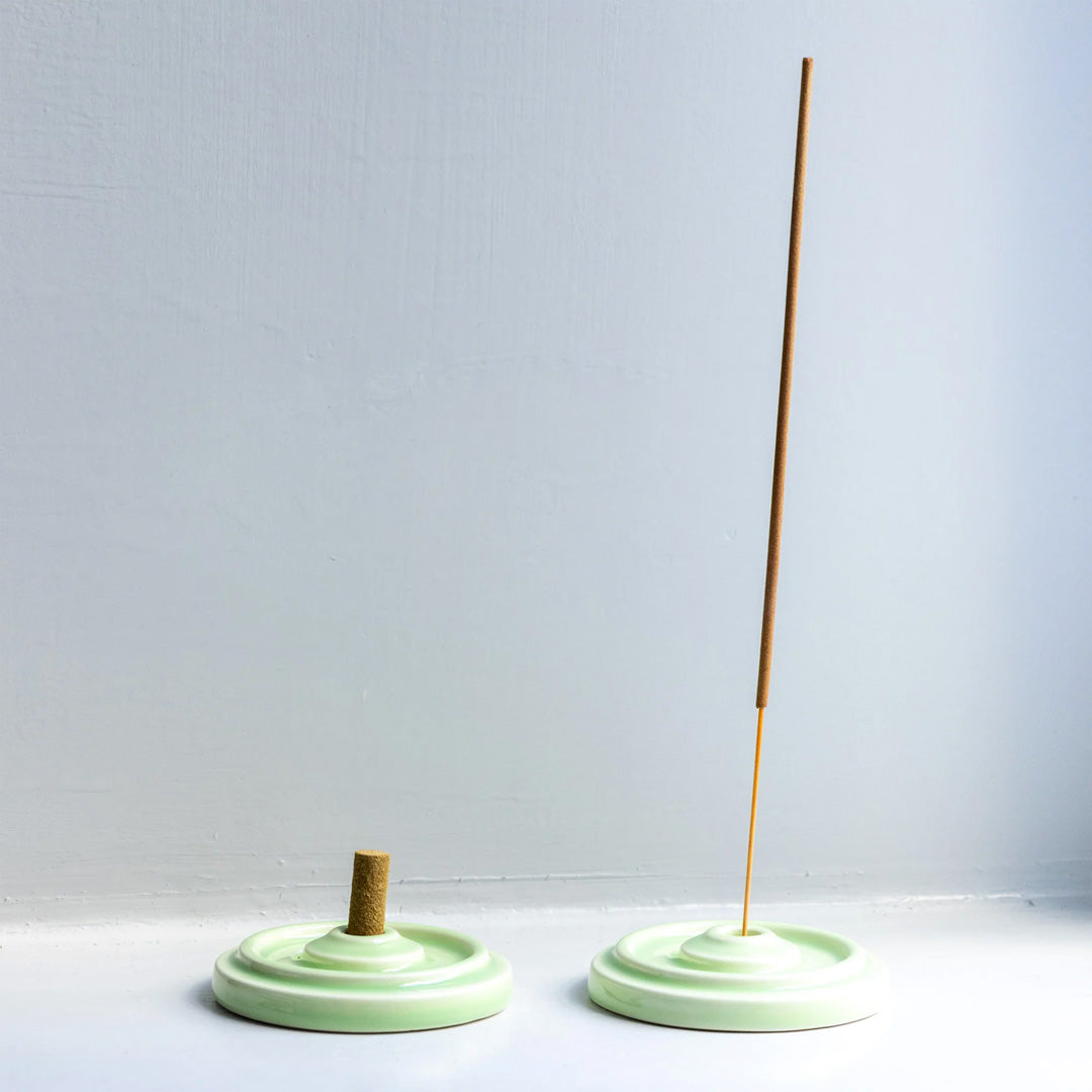 A handcrafted ceramic incense chamber designed for both aesthetic appeal and functionality