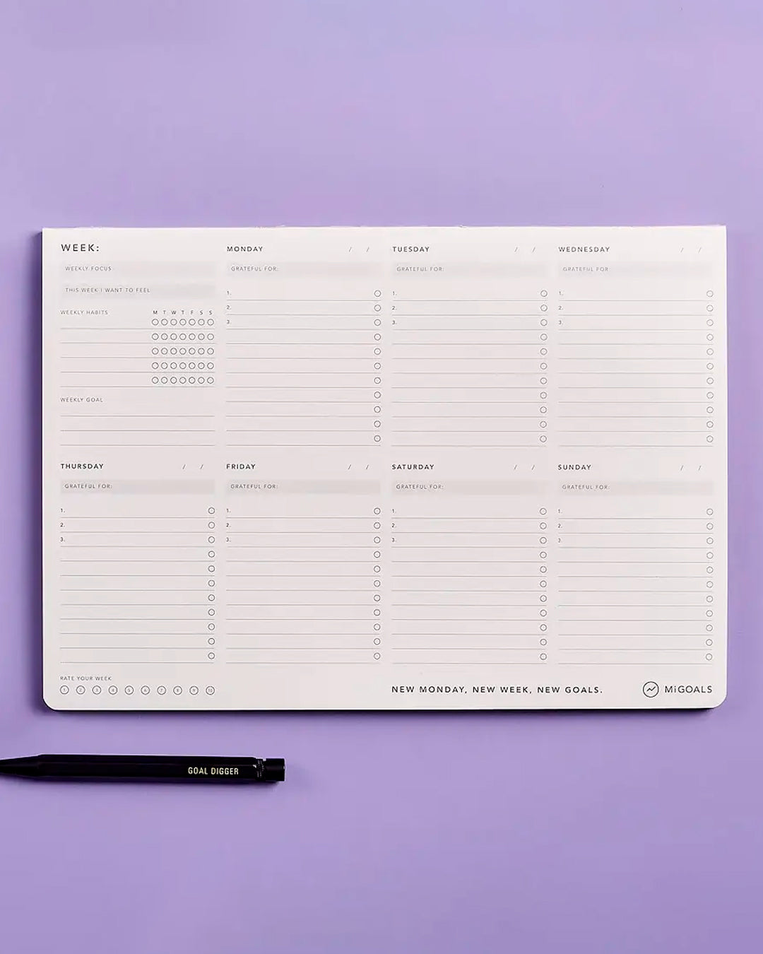 Productivity Desk Planner | Week to View | A4