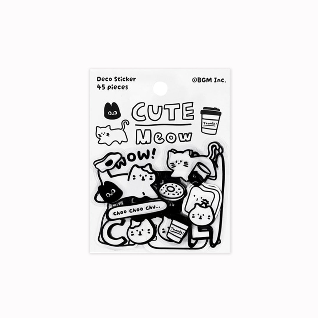 From Japanese stationery BGM Inc, the Cat themed die cut decorative stickers add a little character to everyday planning. The pack contains 45 feline themed stickers for journalling, scrapbooking etc. Compact, charming and easy to use.