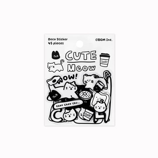 From Japanese stationery BGM Inc, the Cat themed die cut decorative stickers add a little character to everyday planning. The pack contains 45 feline themed stickers for journalling, scrapbooking etc. Compact, charming and easy to use.
