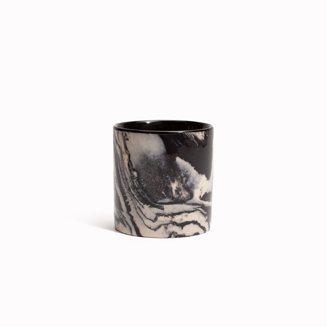 150ml Black & White marbled gloss glaze mug from Dutch company Kinta