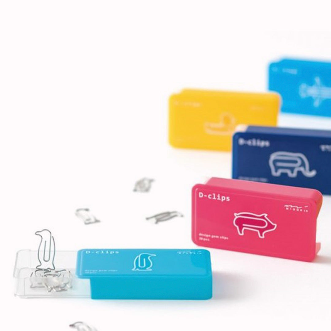 Classic animal shaped paper clips from Japanese brand, Midori. These paper clips were first designed in 2008 as a fun and reusable paper clip for Japanese schools and offices.