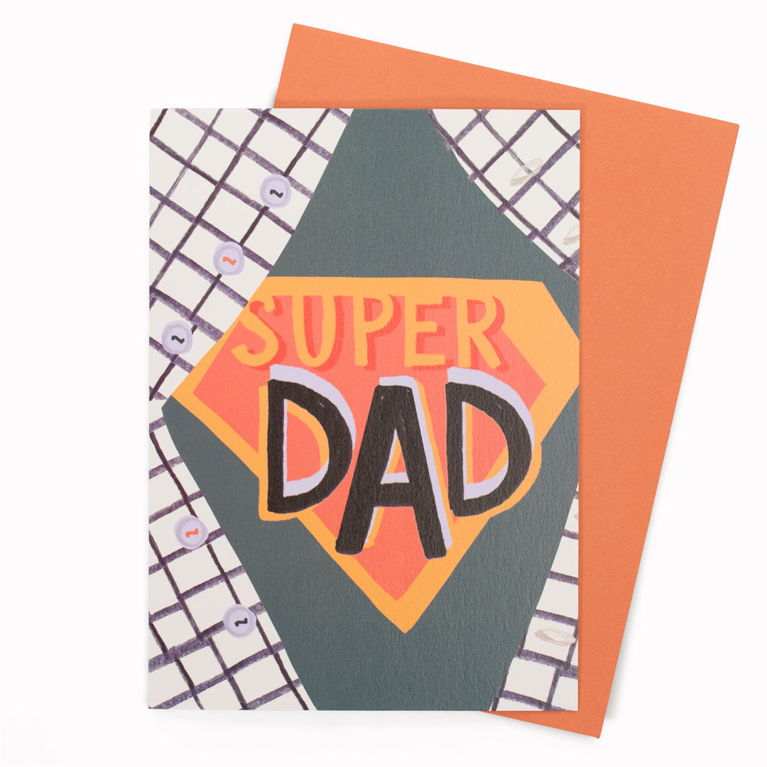 Superman Dad is an illustrative Father's Day Card with straight forward sentiment.