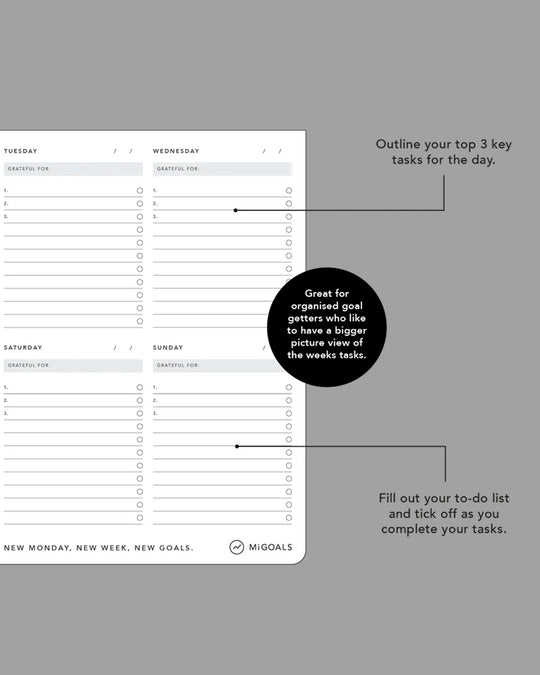 Productivity Desk Planner | Week to View | A4