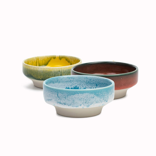 Dip Dish | Ceramic Drip Glazed Bowl | Colours