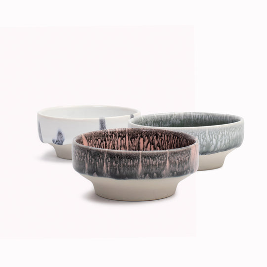 Dip Dish | Ceramic Drip Glazed Bowl | Monochrome