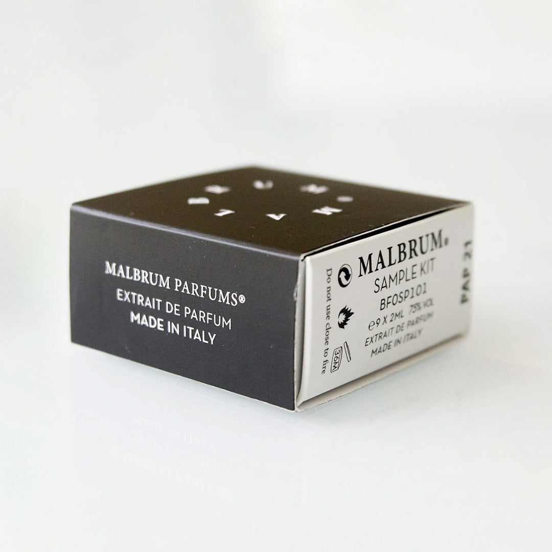 Malbrum have collated an extended Discovery Set of their perfume for this boxed gift set, adding the three latest perfumes to equal nine 2ml extrait de parfum miniatures.