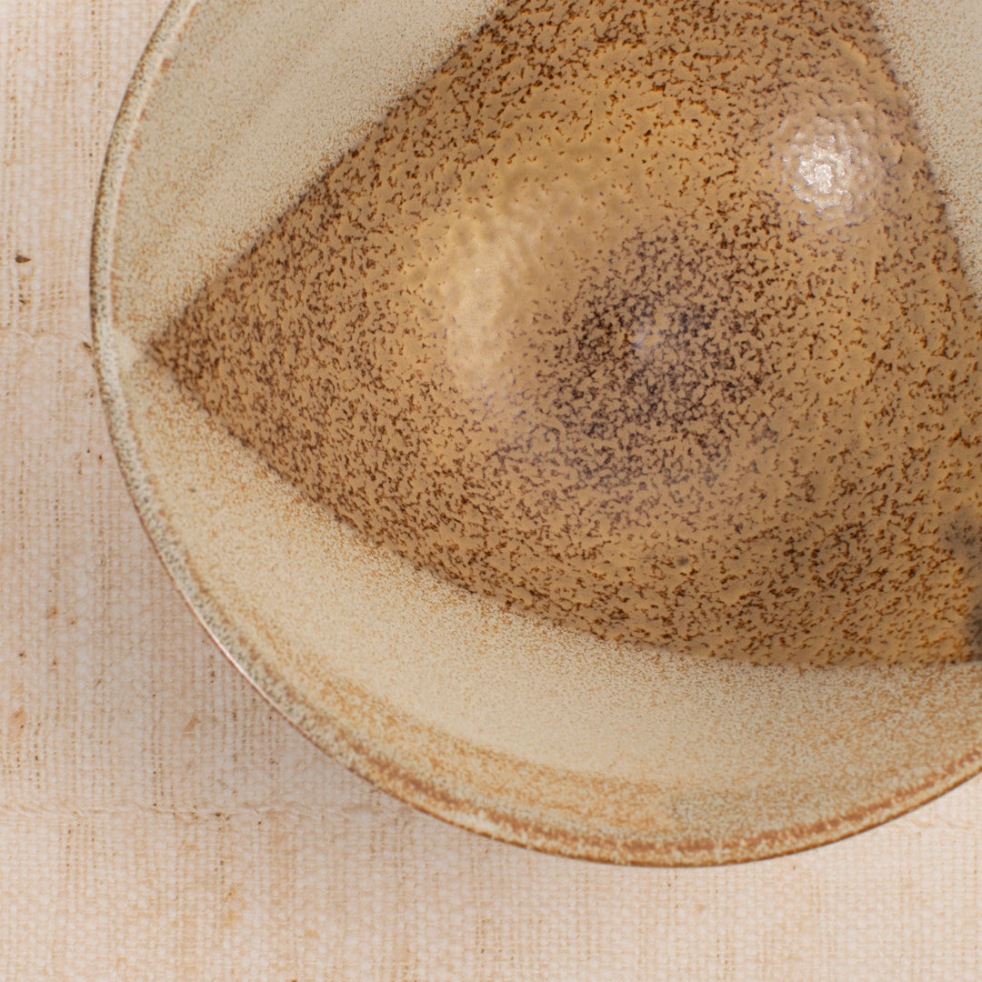 Udon Bowl | Cream And Brown Check | 19cm