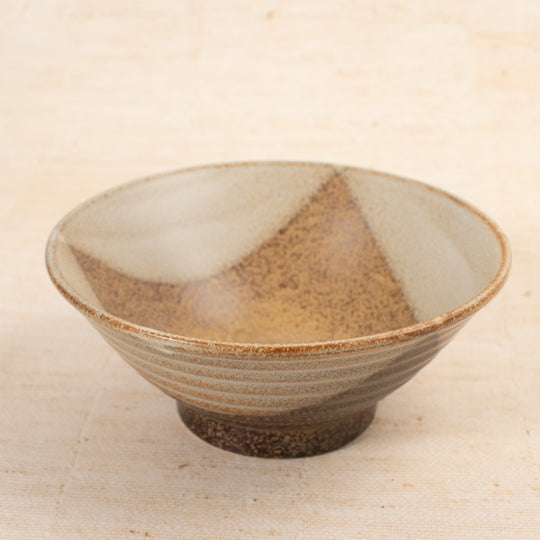 Udon Bowl | Cream And Brown Check | 19cm