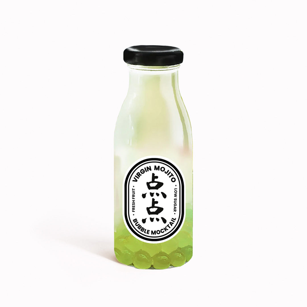 Virgin Mojito Bubble Mocktail Bubble Tea from Dotdot is brewed with with fresh mint and Lime puree and then topped with lime popping bubbles for fun juicy bursts in your mouth.