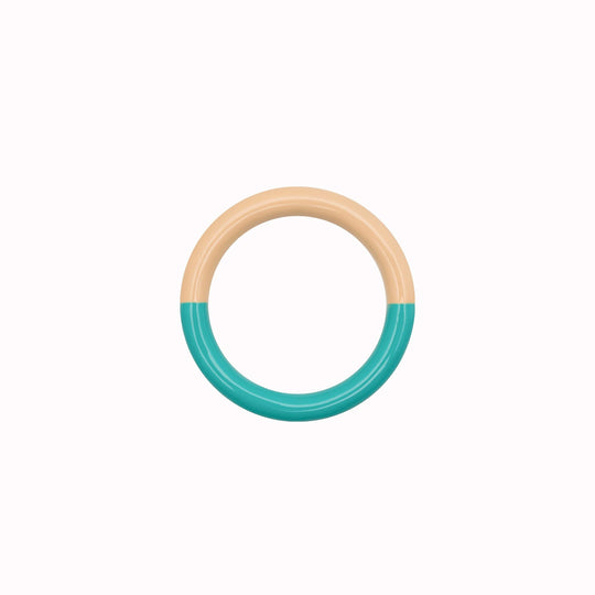 Double Colour Ring | Petrol & Buttercream | Various Sizes