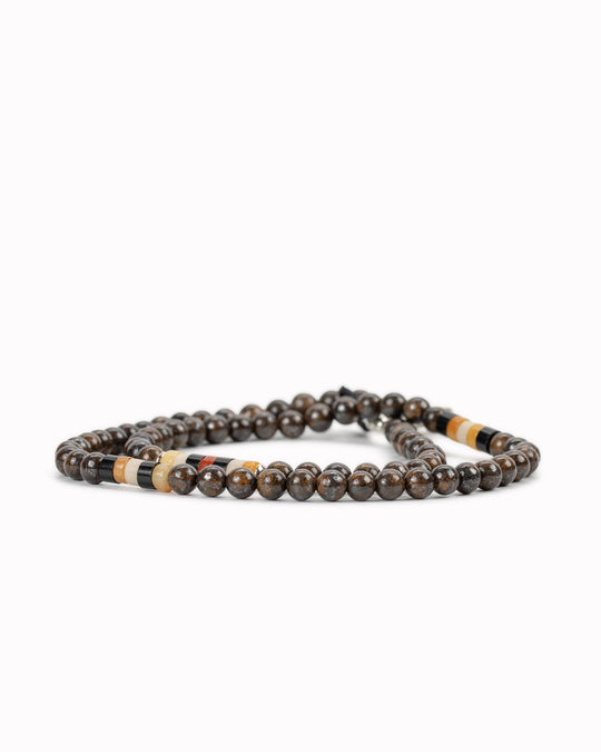 Bracelet | 4mm Stone Double Wrap | Bronzite
