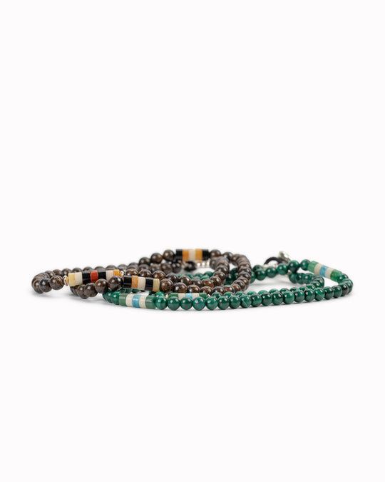 Bracelet | 4mm Stone Double Wrap | Malachite