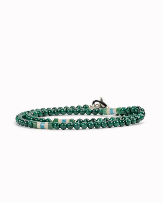 Bracelet | 4mm Stone Double Wrap | Malachite