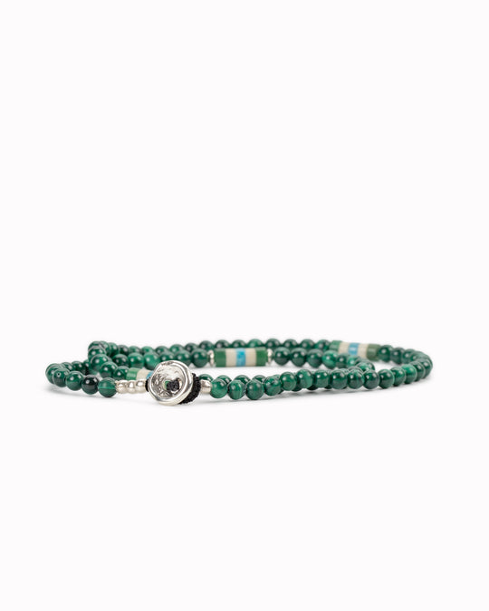 Bracelet | 4mm Stone Double Wrap | Malachite