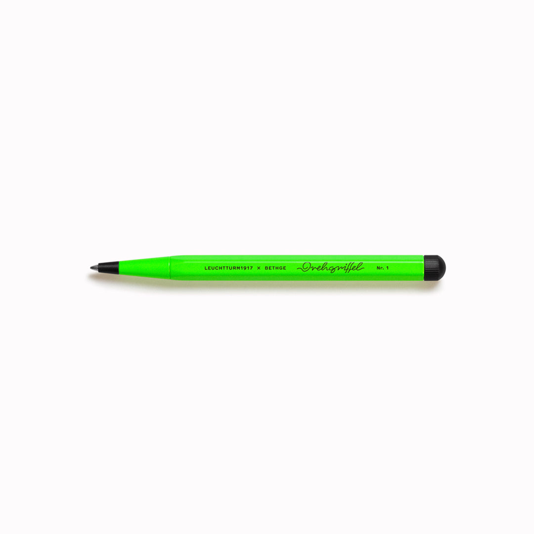 Each pen is a modern statement of Pop Art power and individuality. Available in four neon-bright colours framed in black: pink, orange, yellow and green.