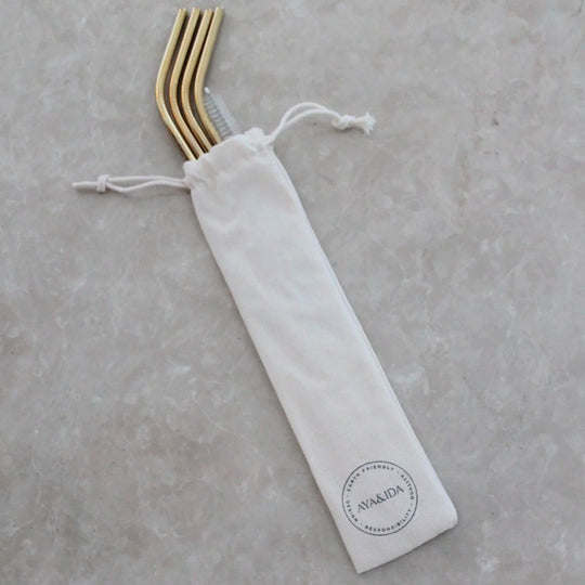 Reusable Drinking Straws | Silver or Gold | 6mm