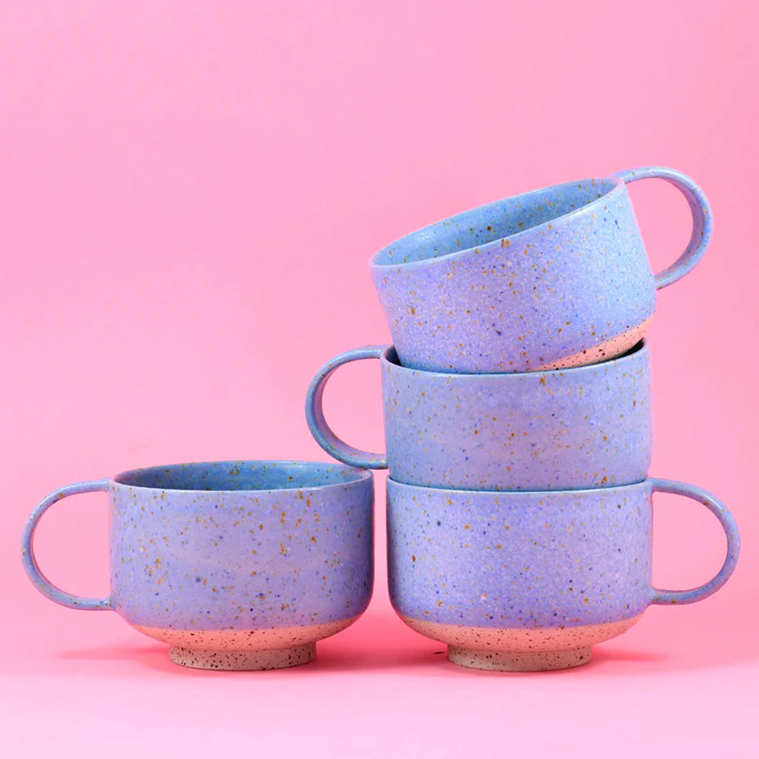 The Dusty Blue Mion Mug is a large thick glazed stoneware mug, ideal for hot chocolate, soup, long lattes or anyone that likes a BIG cuppa in the morning.