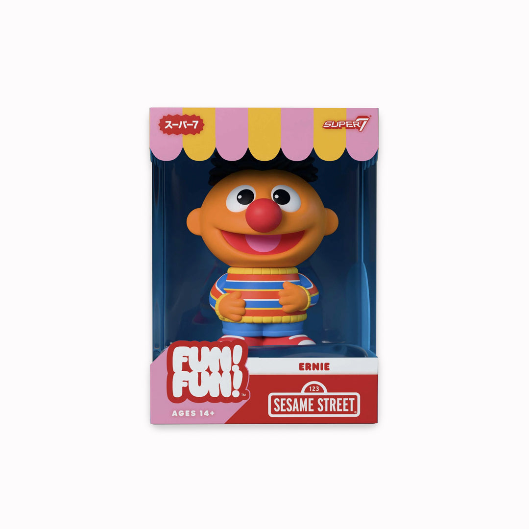 Sesame St Ernie - Designed for adult fans and collectors, this 12.5cm figure features his classic striped sweater and bright shoes, with a nod to nostalgic toy design.