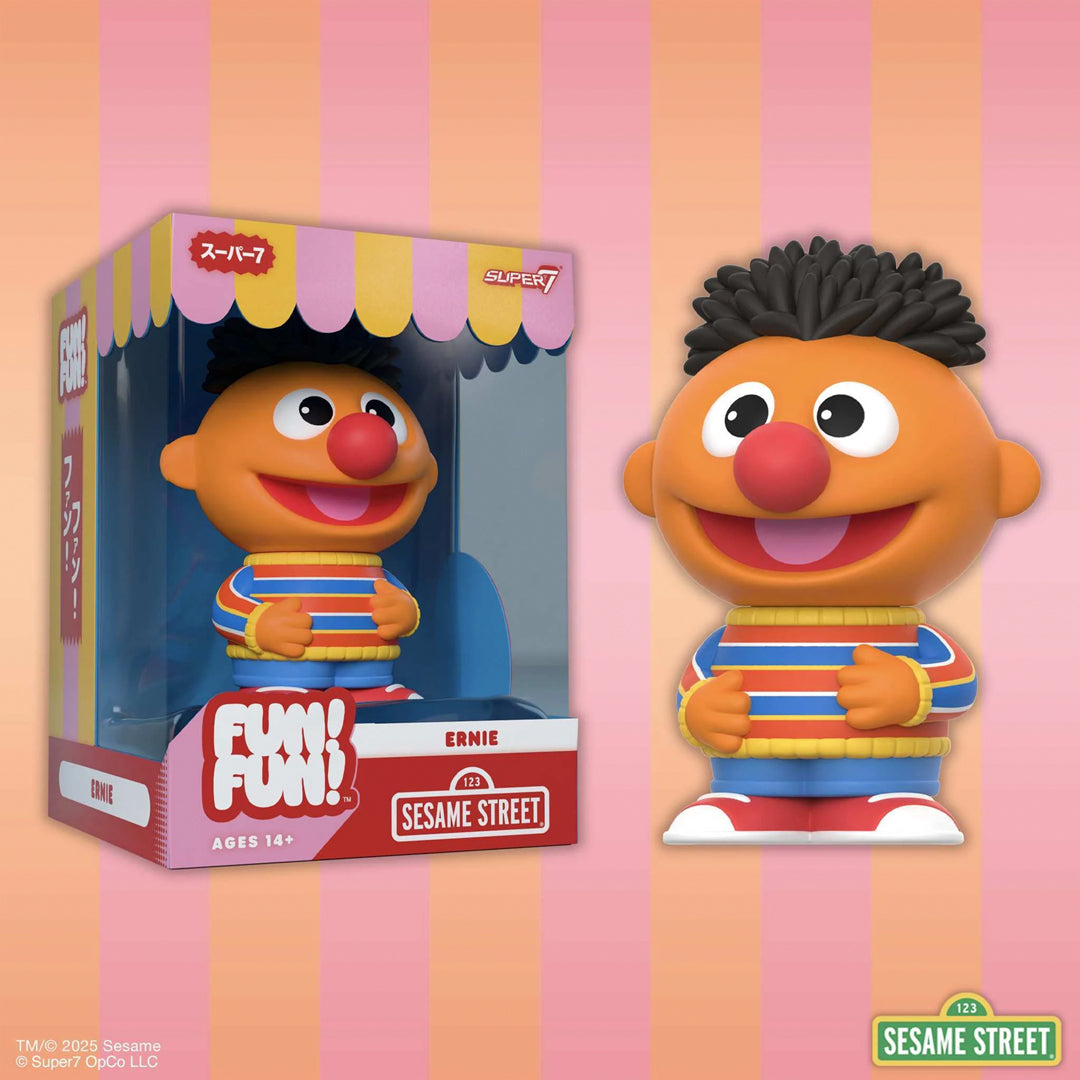 Sesame St Ernie - Designed for adult fans and collectors, this 12.5cm figure features his classic striped sweater and bright shoes, with a nod to nostalgic toy design.