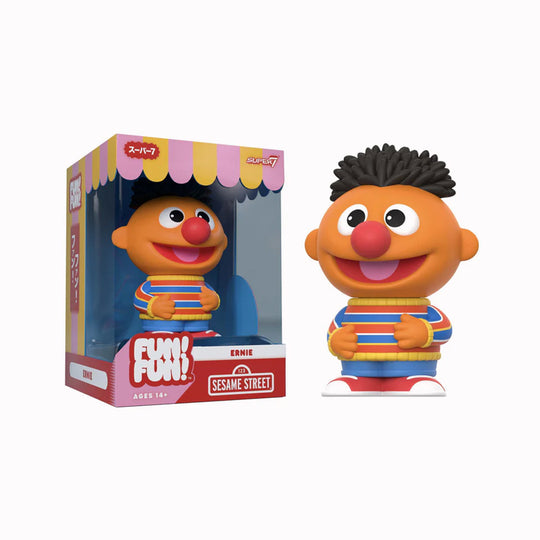 Sesame St Ernie - Designed for adult fans and collectors, this 12.5cm figure features his classic striped sweater and bright shoes, with a nod to nostalgic toy design.