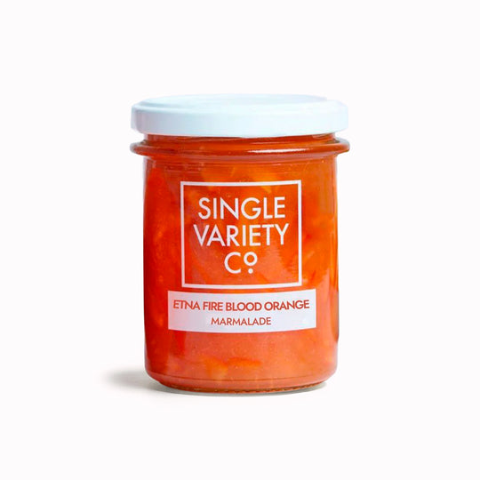 Made with sweet blood oranges cut to a fine shred, this is a softer, brighter take on traditional marmalade. 