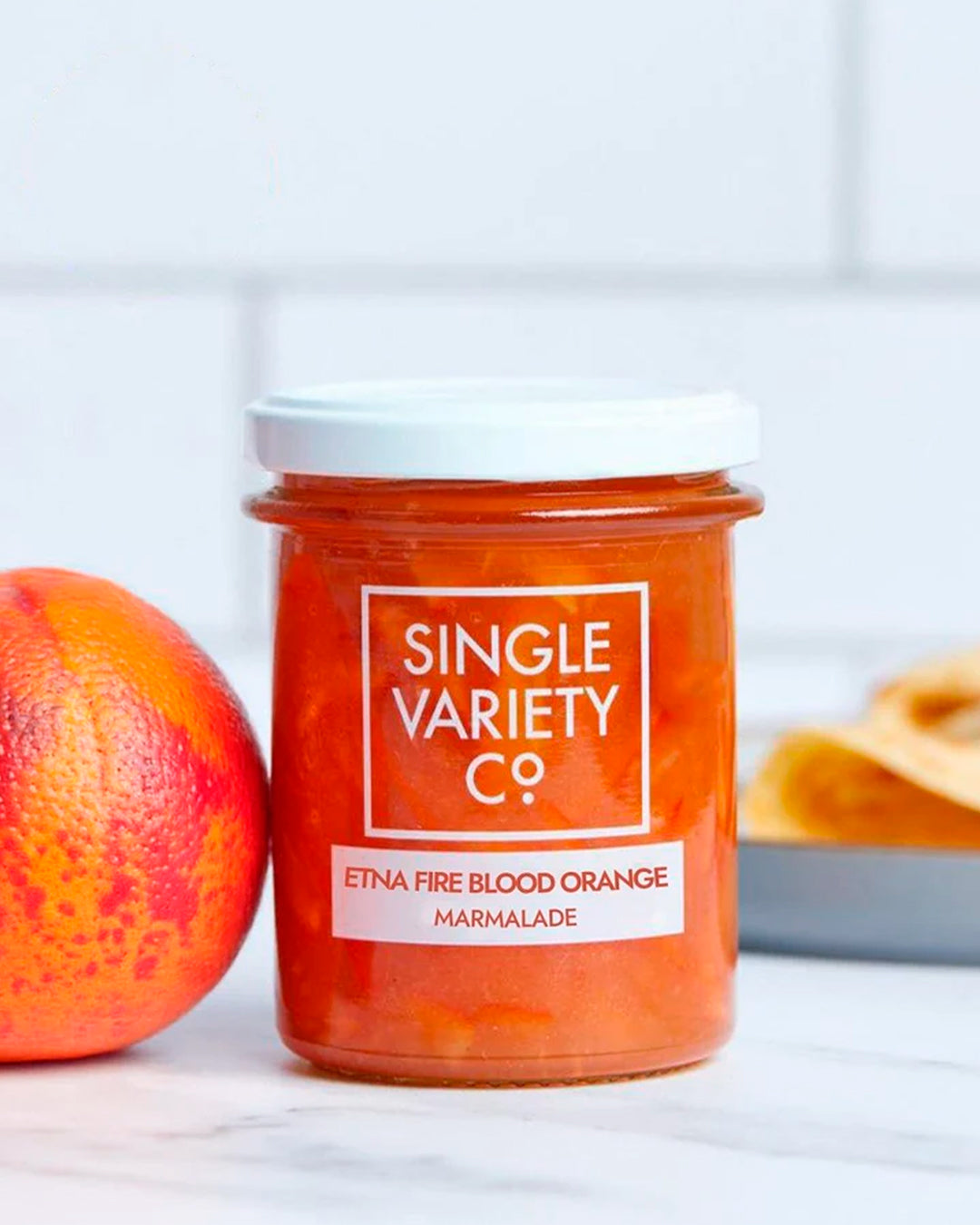 Made with sweet blood oranges cut to a fine shred, this is a softer, brighter take on traditional marmalade. 