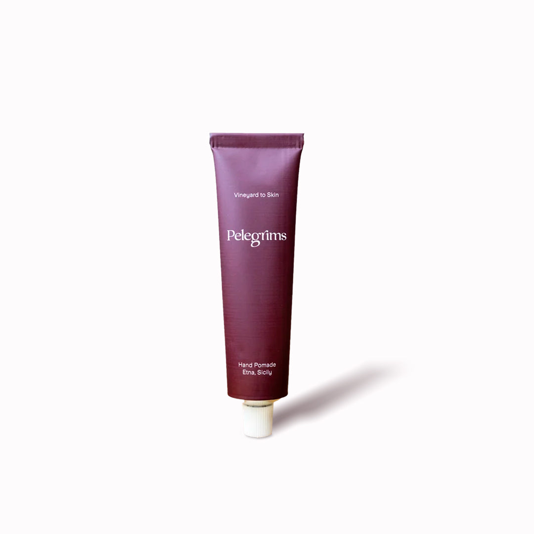 Limited edition Pelegrims hand pomade using a unique grape extract from the slopes of Mount Etna, Sicily.
