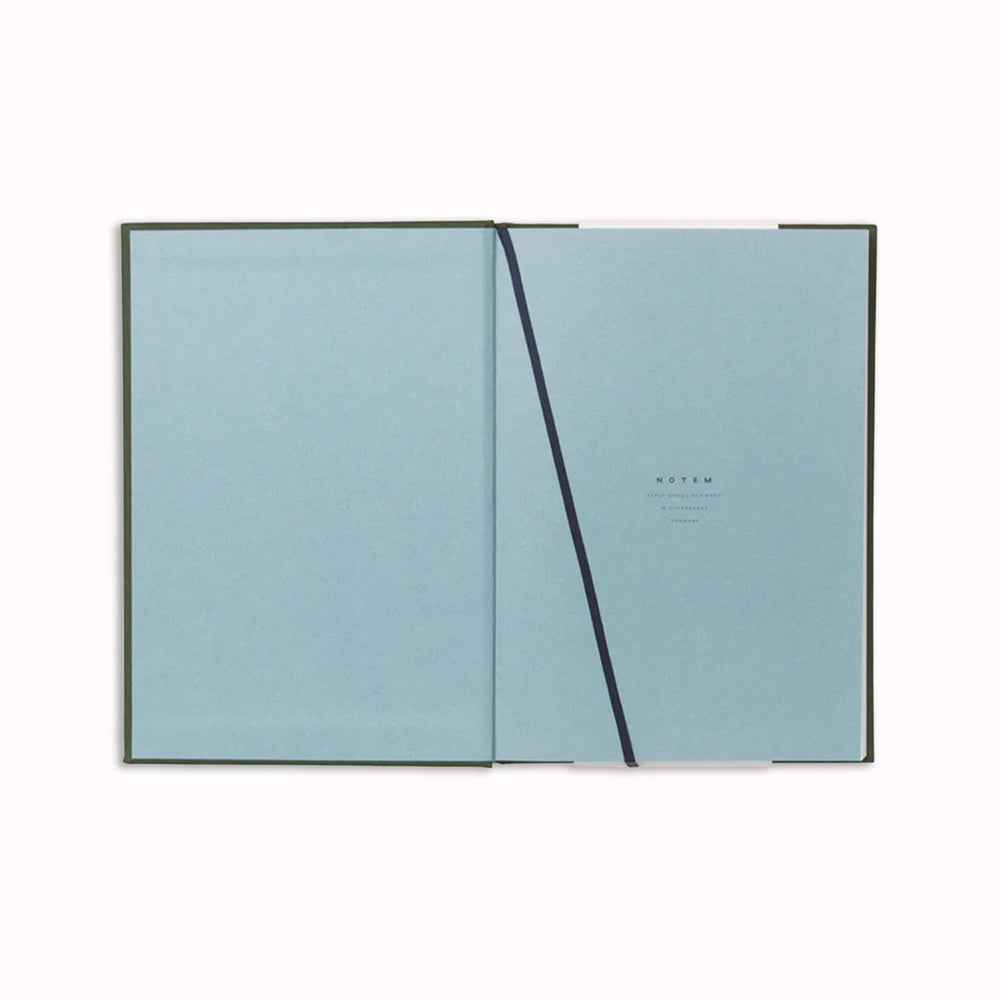 Inside Cover of Notem Even Notebook with Ribbon marker. This notebook is stylish and functional and helps you organize your thoughts and ideas.