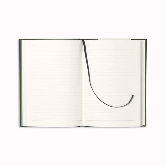 Inside spread of lined pages of Notem Even Notebook with ribbon marker, A stylish and functional notebook that helps you organize your thoughts and ideas.