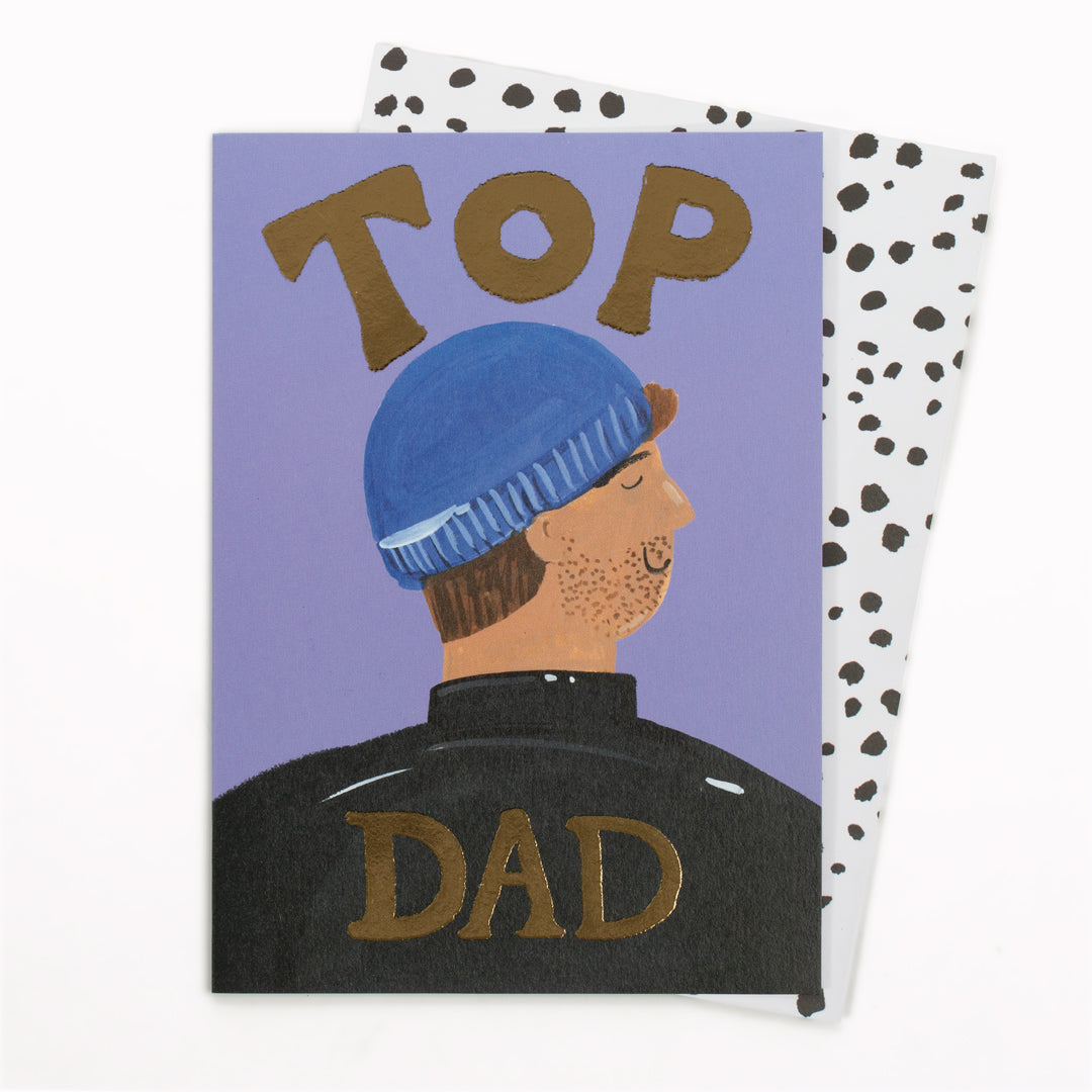 Cute and fun Father's Day Card by Eleanor Bowmer, finished with a gold foil detail.