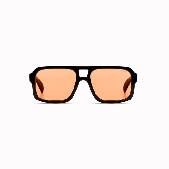 The Falcon strips things back to a slim rectangular frame with a lighter, sharper profile than KOMONO’s heavier acetate styles.