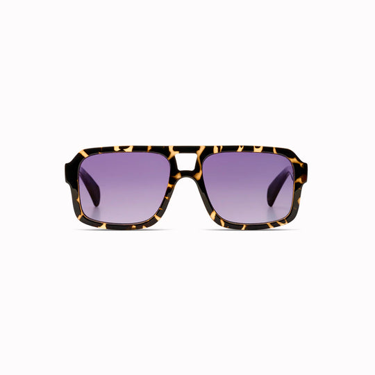 The Falcon strips things back to a slim rectangular frame with a lighter, sharper profile than KOMONO’s heavier acetate styles.