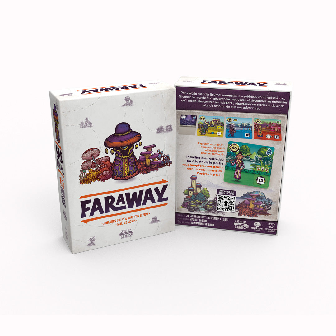 Faraway Card Game  | Welcome to Alula, a mysterious continent with ever-changing geography, shaped after the rhythm of the seasons. Beyond the Sea of Mists lies the mysterious continent of Alula. Roam across the land in search of its secrets, meet its inhabitants and list its wonders in order to gain more fame than your opponents.